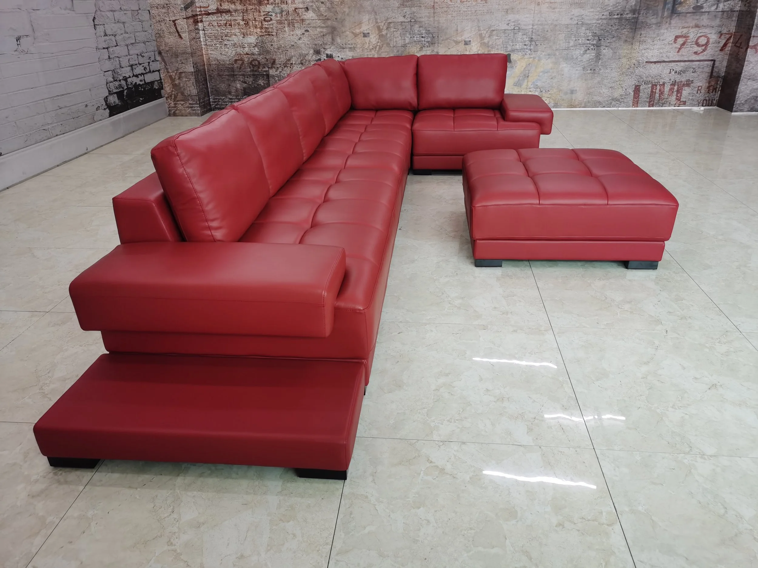 S1035 6pc. Sectional Leather Sofa Set with side table — Stendmar